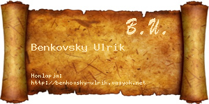 Benkovsky Ulrik névjegykártya